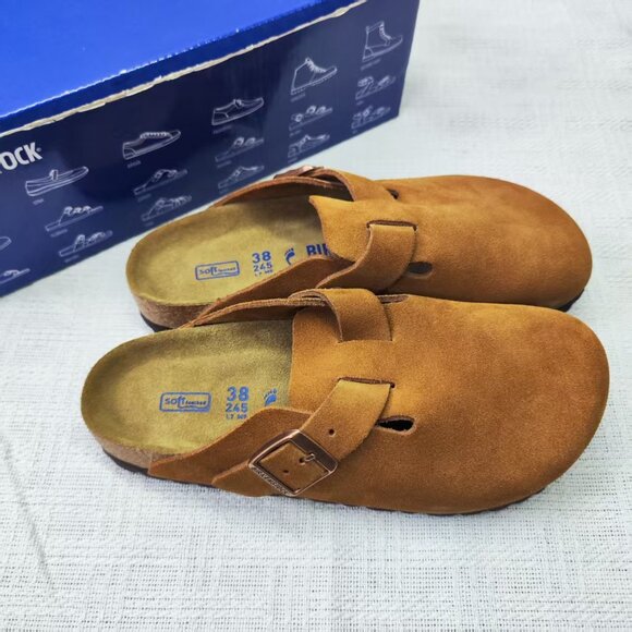 🚈|🚈Birkenstock Boston Women's Mink Suede Narrow Fit NWT - Picture 2 of 5